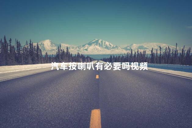 汽车按喇叭有必要吗视频