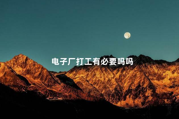 电子厂打工有必要吗吗
