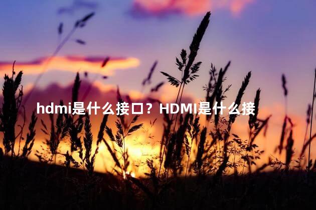 hdmi是什么接口？HDMI是什么接口？解释一下
