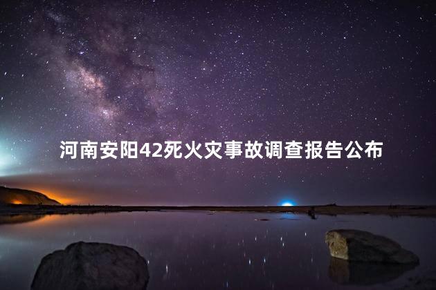 河南安阳42死火灾事故调查报告公布
