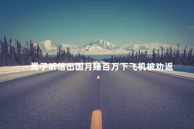 男子听信出国月赚百万下飞机被劝返